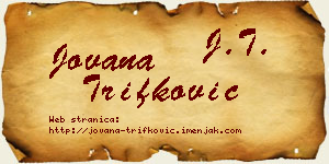 Jovana Trifković vizit kartica